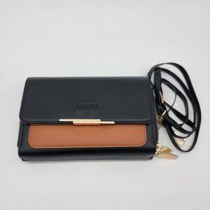 NWOT Roulens Bag Crossbody With Built In‎ Wallet Brown Black NEW